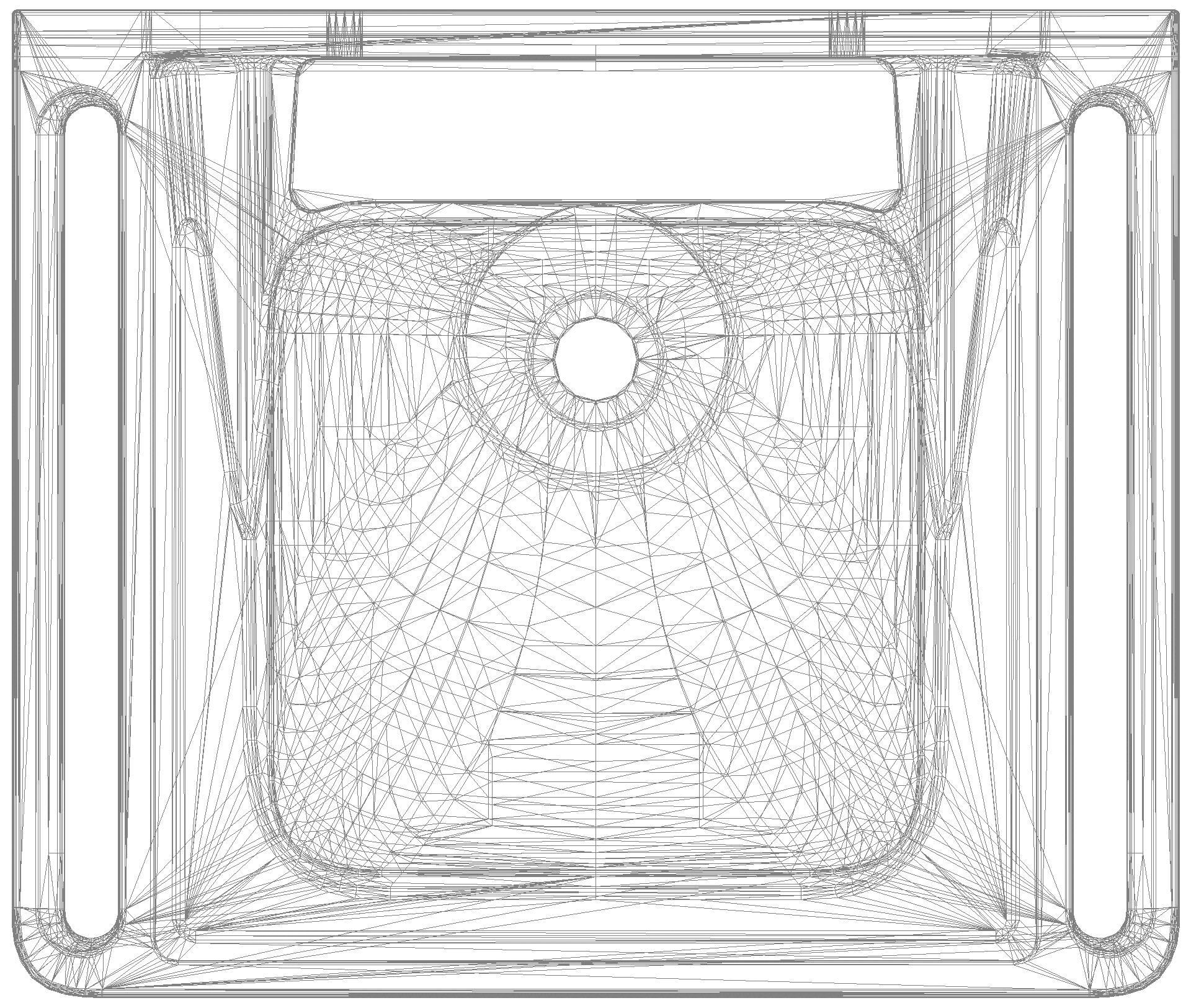 HEWI Waschtisch, Schwallkante, eckige Mulde, 650x550mm, o.HL