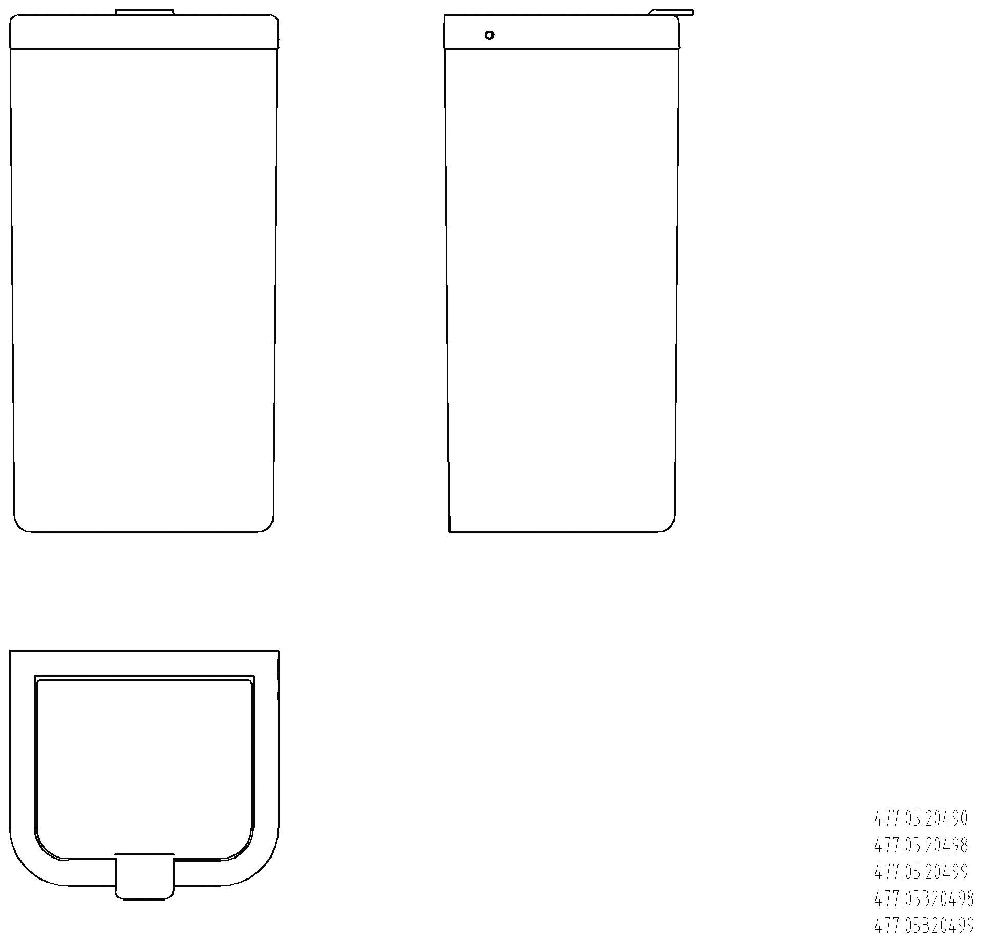 HEWI Hygieneabfallbehälter Korpus Fb 98, Rahmen anthrazgr