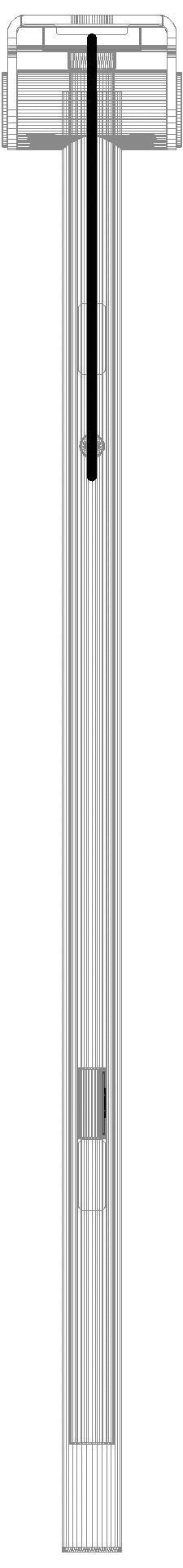 HEWI SK-Griff Duo (A), re, 850, WC-Spül/ FKT(E-Ausf.),PVD messing gebü.