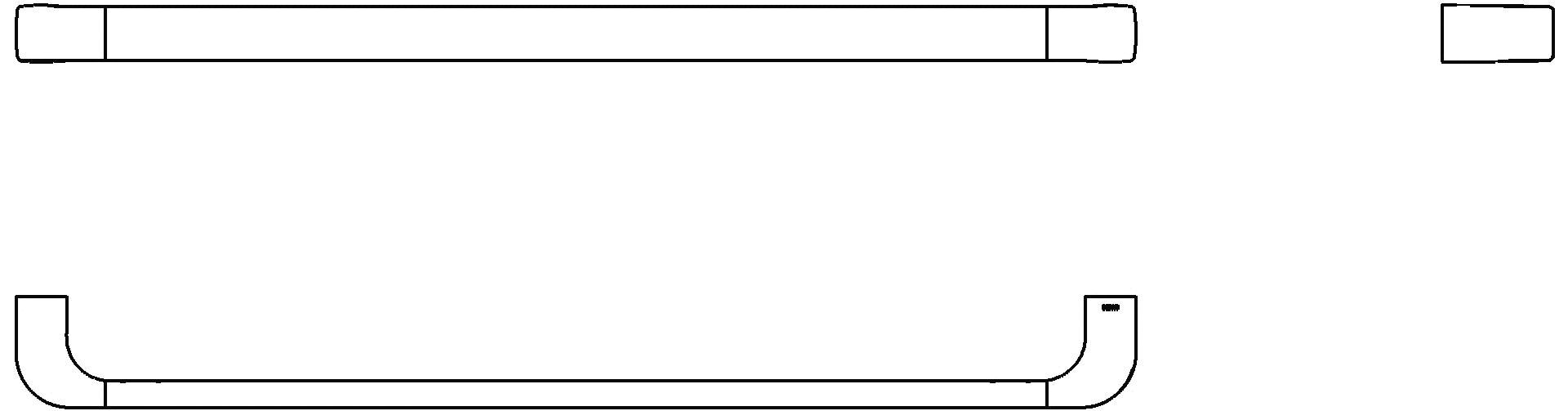 HEWI Badetuchhalter Sys 800, plvb, AM:600mm schw tma