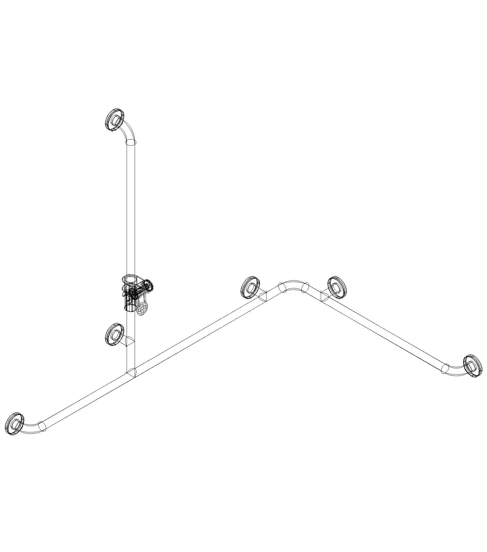 HEWI Dusch-Wannenhdl. m.Br.H.St., matt, W1:1185, W2:762 lichtgrau