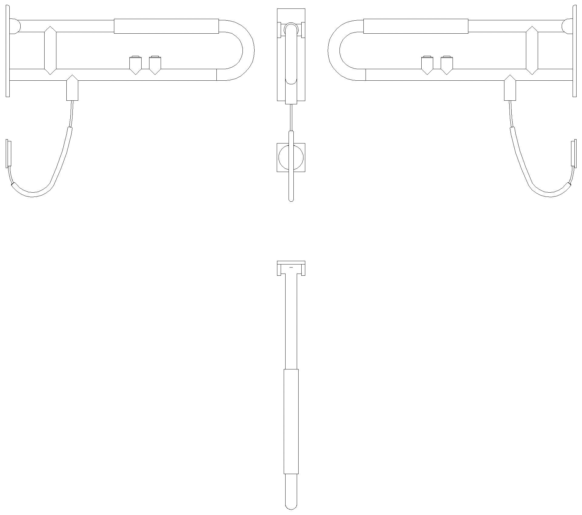 HEWI SK-Griff, matt, E-Ausf., FKT/WC-Spül/Armp.,L700 lichtgrau