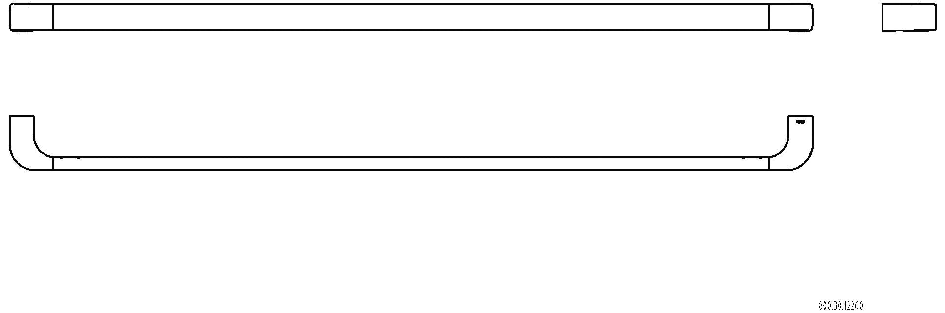 HEWI Badetuchhalter Sys 800, plvb, AM:900mm weiß tiefmatt