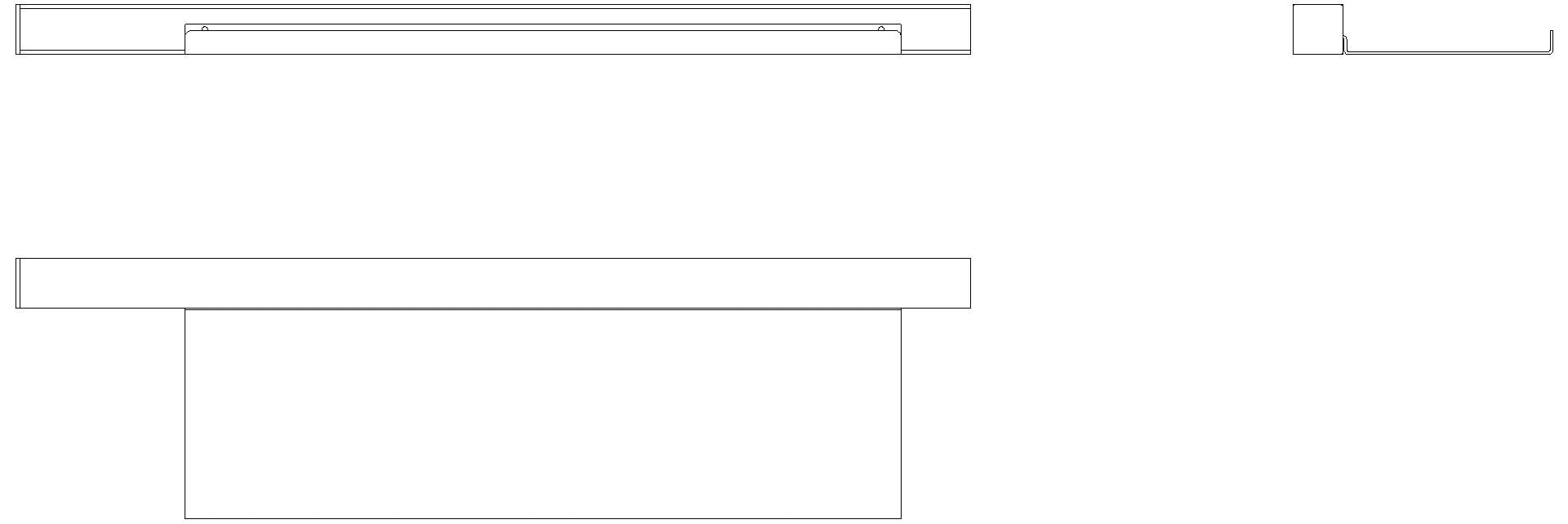 HEWI Waschtischprofil mit Ablage, 360mm,plvb schw tma