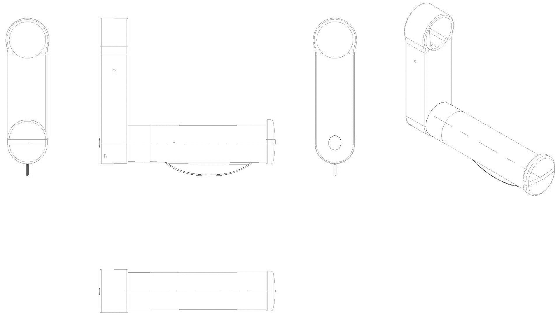 HEWI Aufrüstsatz WC-Papierhalter (USA) Serie 801 felsgrau
