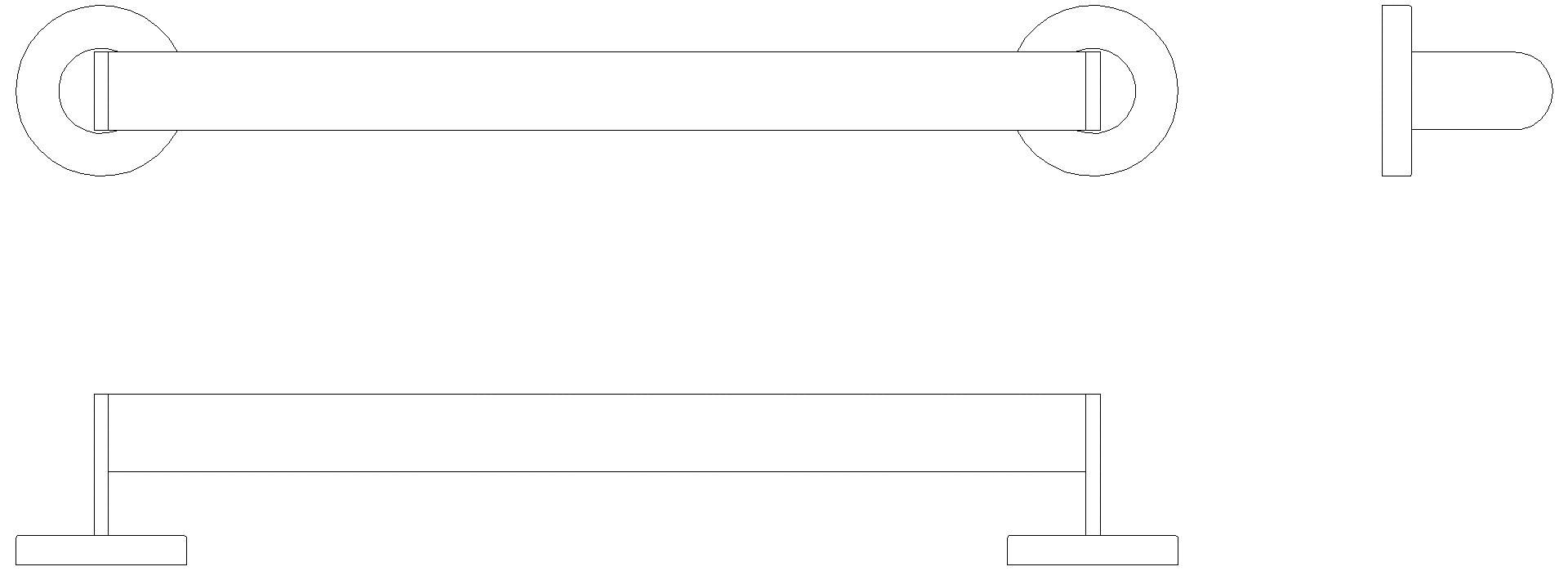 HEWI Haltegriff, d:32, L=406mm, plvb schw tma