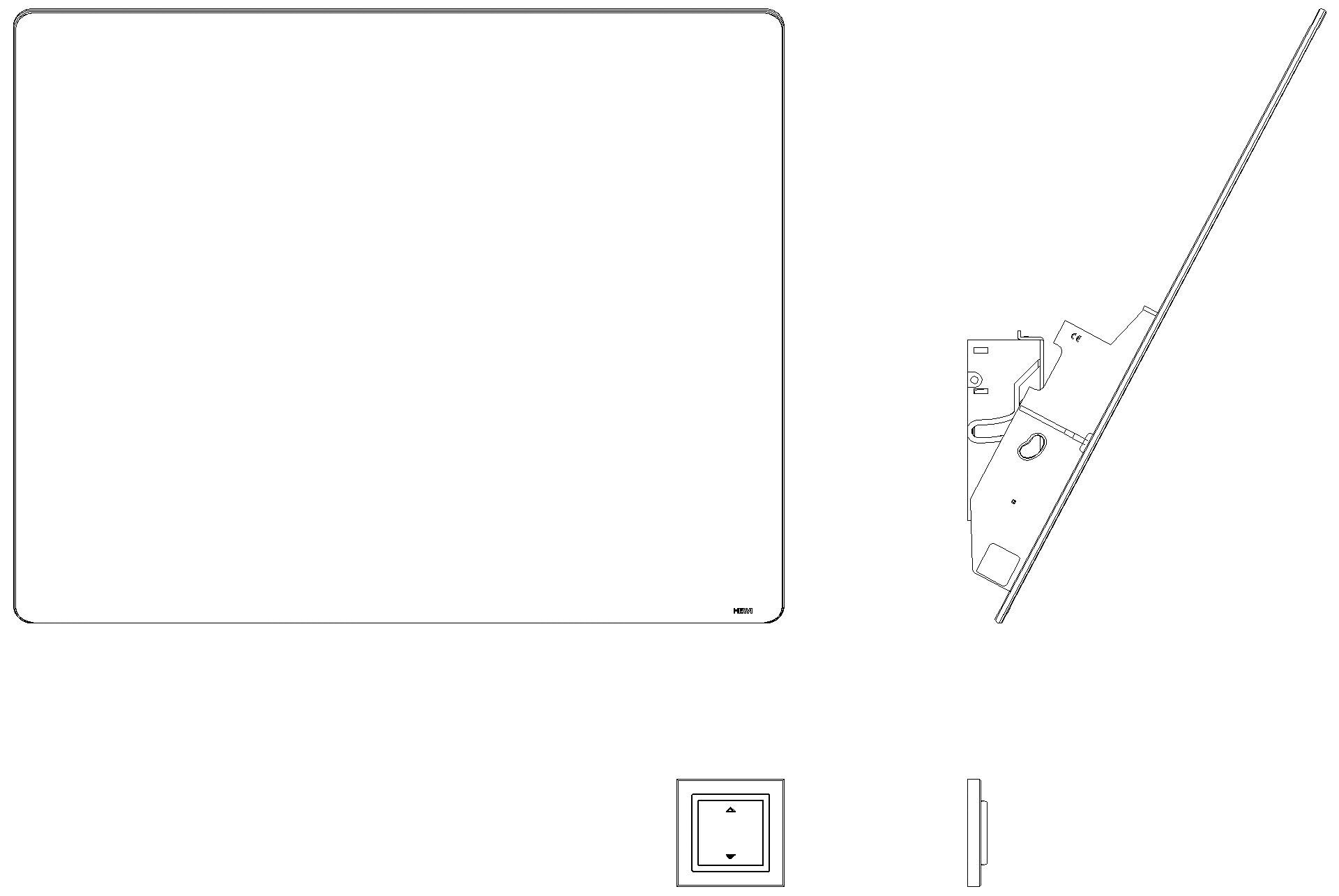 HEWI Kippspiegel, Motor, B:599mm H:540mm