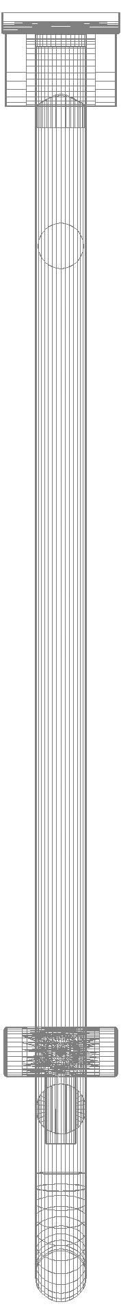 HEWI SK-Griff drehb. Ser 801, matt, L:850mm, mit Bodenstütze reinweiß
