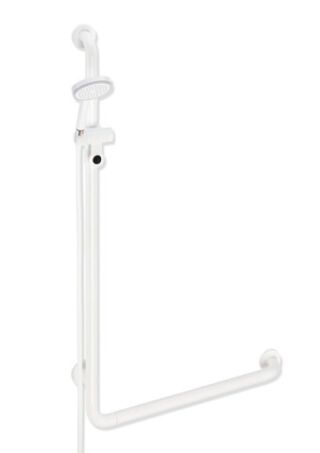 HEWI Winkelgriff mit Brausehalter inkl. Handbrause und Brauseschlauch der Serie 801