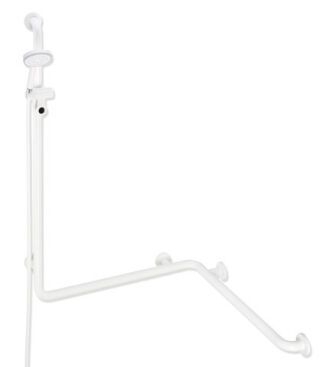 HEWI Heinrich Wilke - HEWI Duschhandlauf mit Brausehalterstange inkl. Handbrause und Brauseschlauch