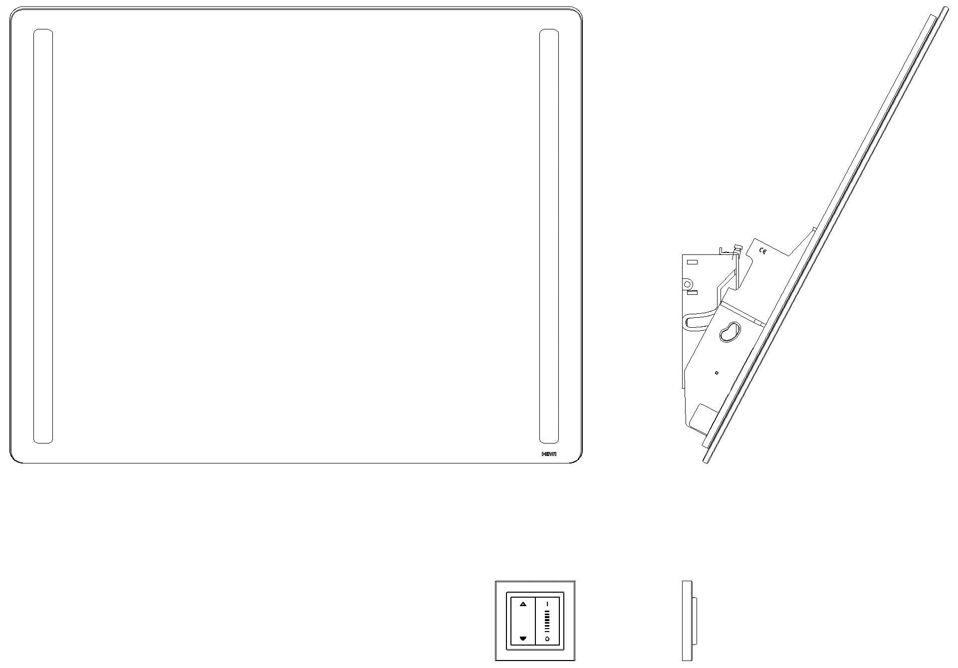 HEWI Kippspiegel, Motor, LED B:599mm H:540mm