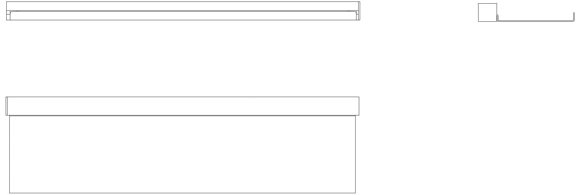 HEWI Waschtischprofil mit Ablage, 470mm,plvb schw tma