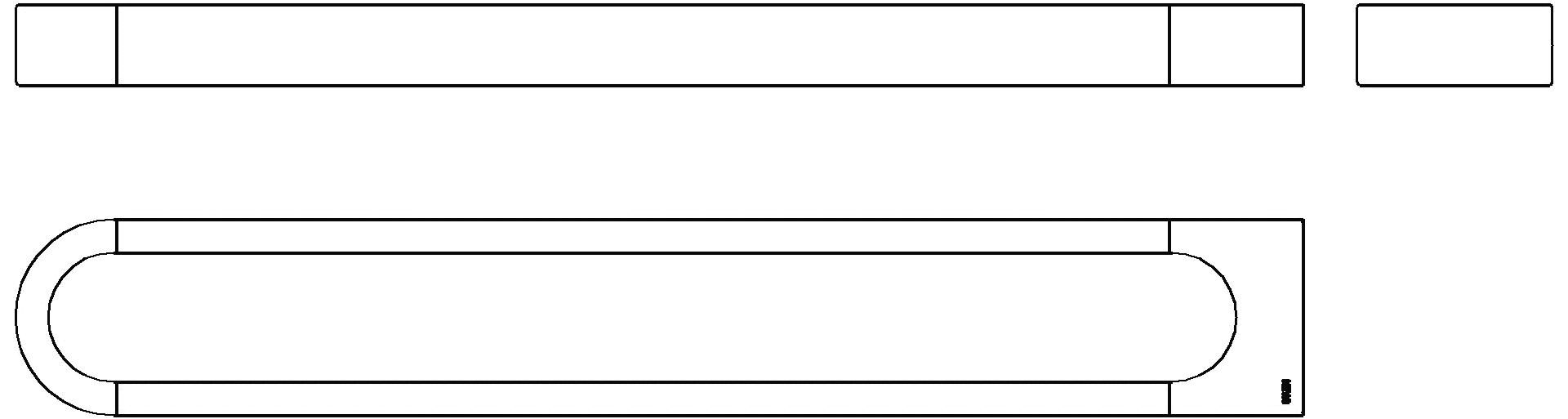 HEWI Handtuchhalter, plvb, B:73mm,H:30mm,T:477mm weiß tiefmatt