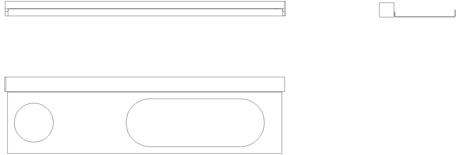 HEWI Waschtischprofil mit Ablage, Loch li Langloch,470 dgrau tma
