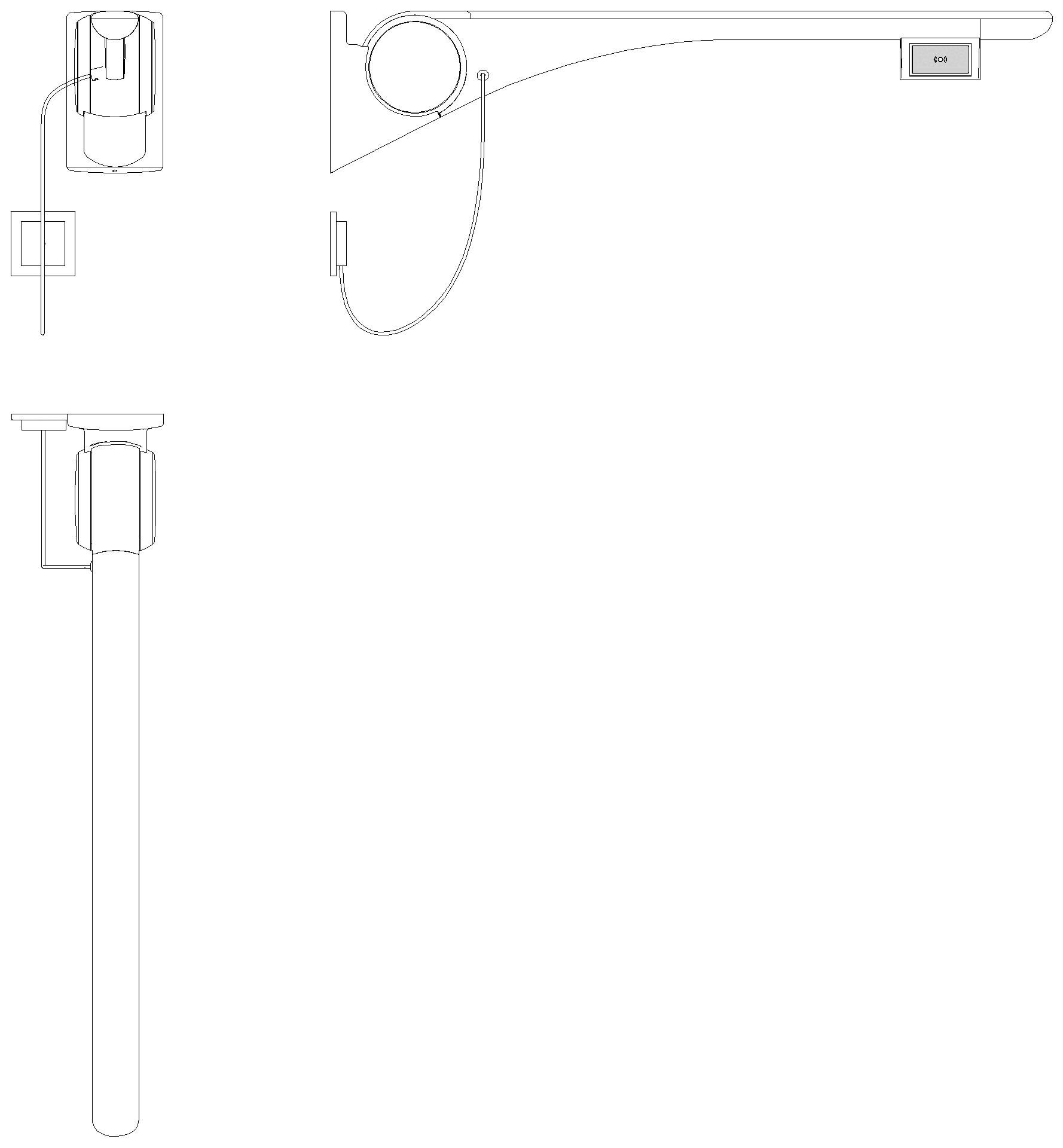 HEWI Stützklappgriff Basic,900 mm,links Funktaste(E-Ausf.) weiß hgl-wem
