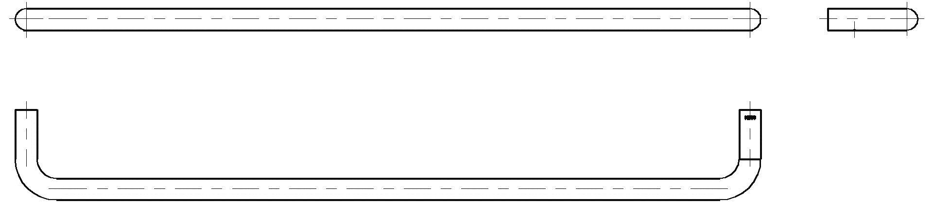 HEWI Handtuchhalter Ser 480, A: 600mm, plvb schw tma