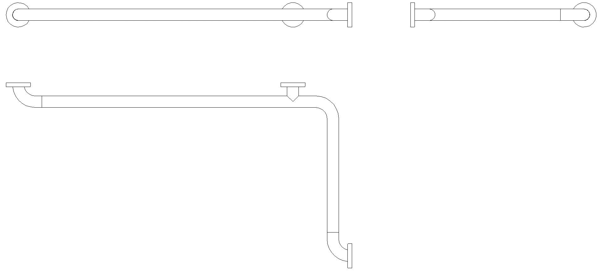 HEWI Dusch-, Wannenhandlauf (USA), matt, 37 1/2 x 19 1/2" reinweiß