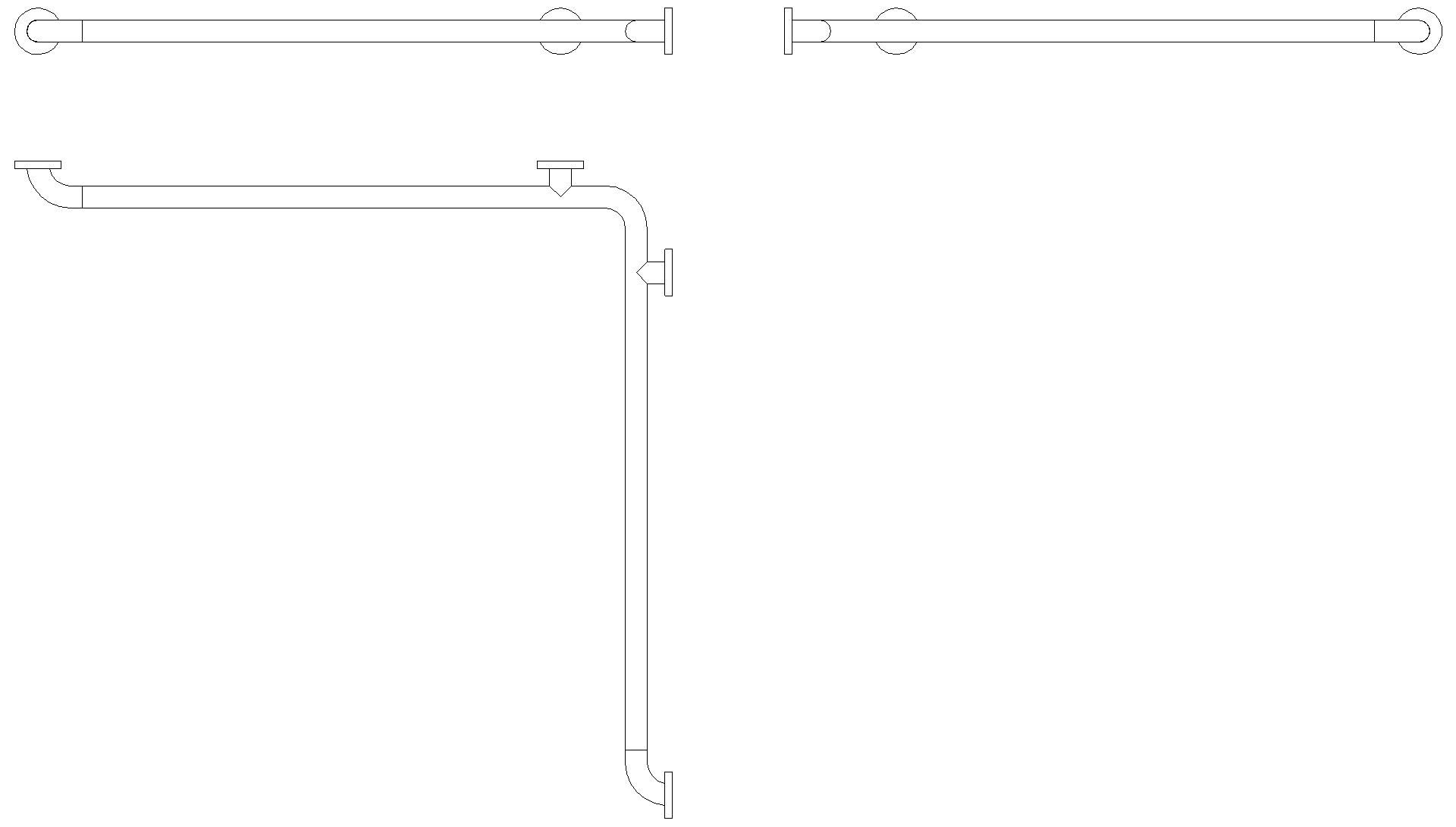 HEWI Dusch-, Wannenhandlauf (USA), matt, 37 1/2 x 37 1/2" anthrazgr