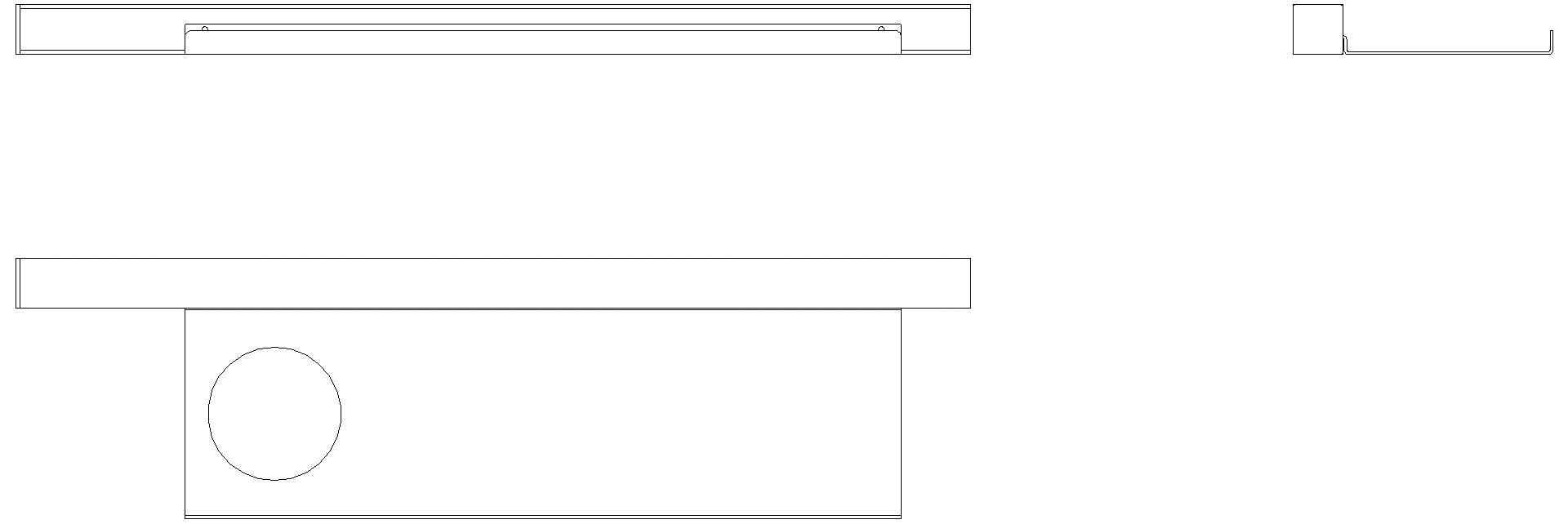 HEWI Waschtischprofil mit Ablage, Loch links, 360mm schw tma