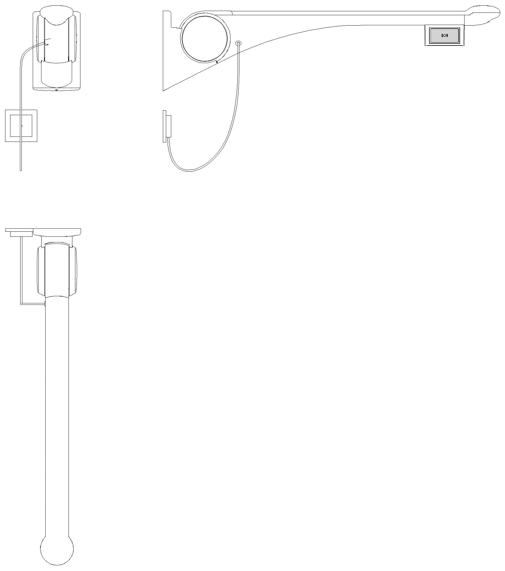 HEWI Stützklappgriff Premium,850 mm, li Funktaste(E-Ausf.) weiß hgl-atm