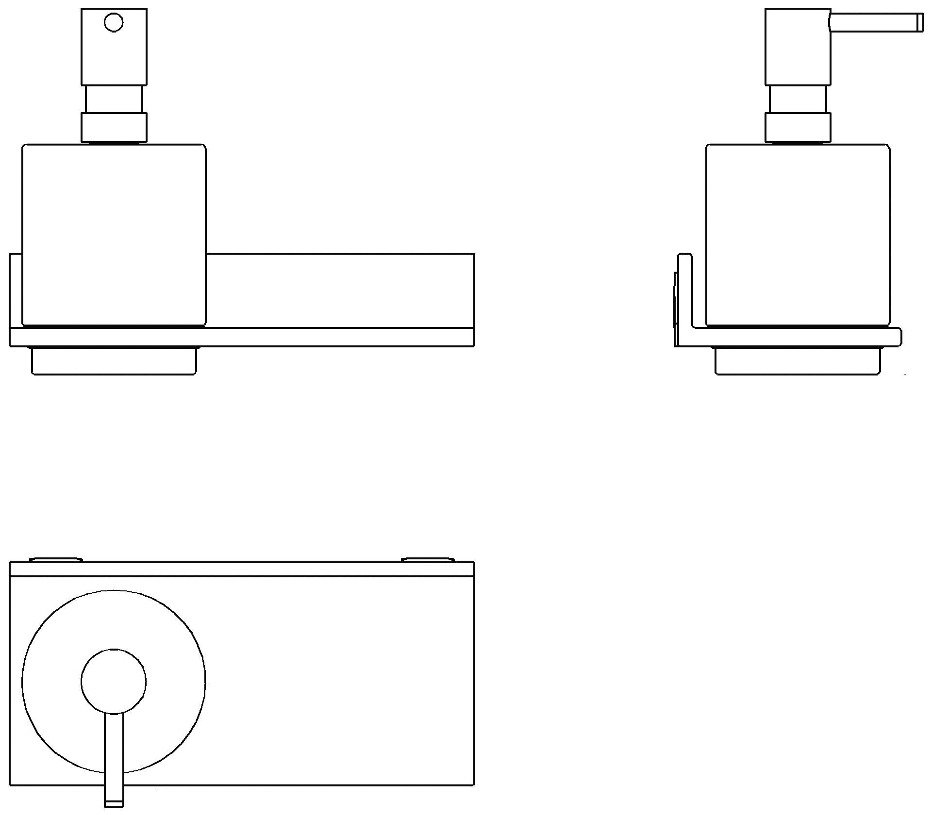HEWI Ablage m. Seifenspender, plvb, Glasbehälter,B:200mm dgrau tma