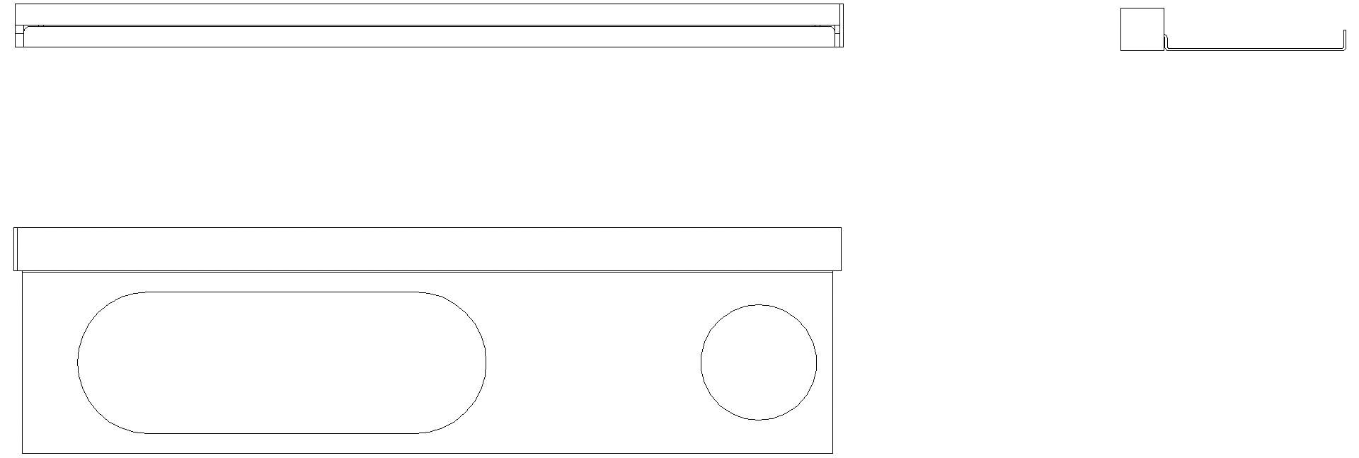 HEWI Waschtischprofil mit Ablage, Loch re Langloch,470 dgrau tma