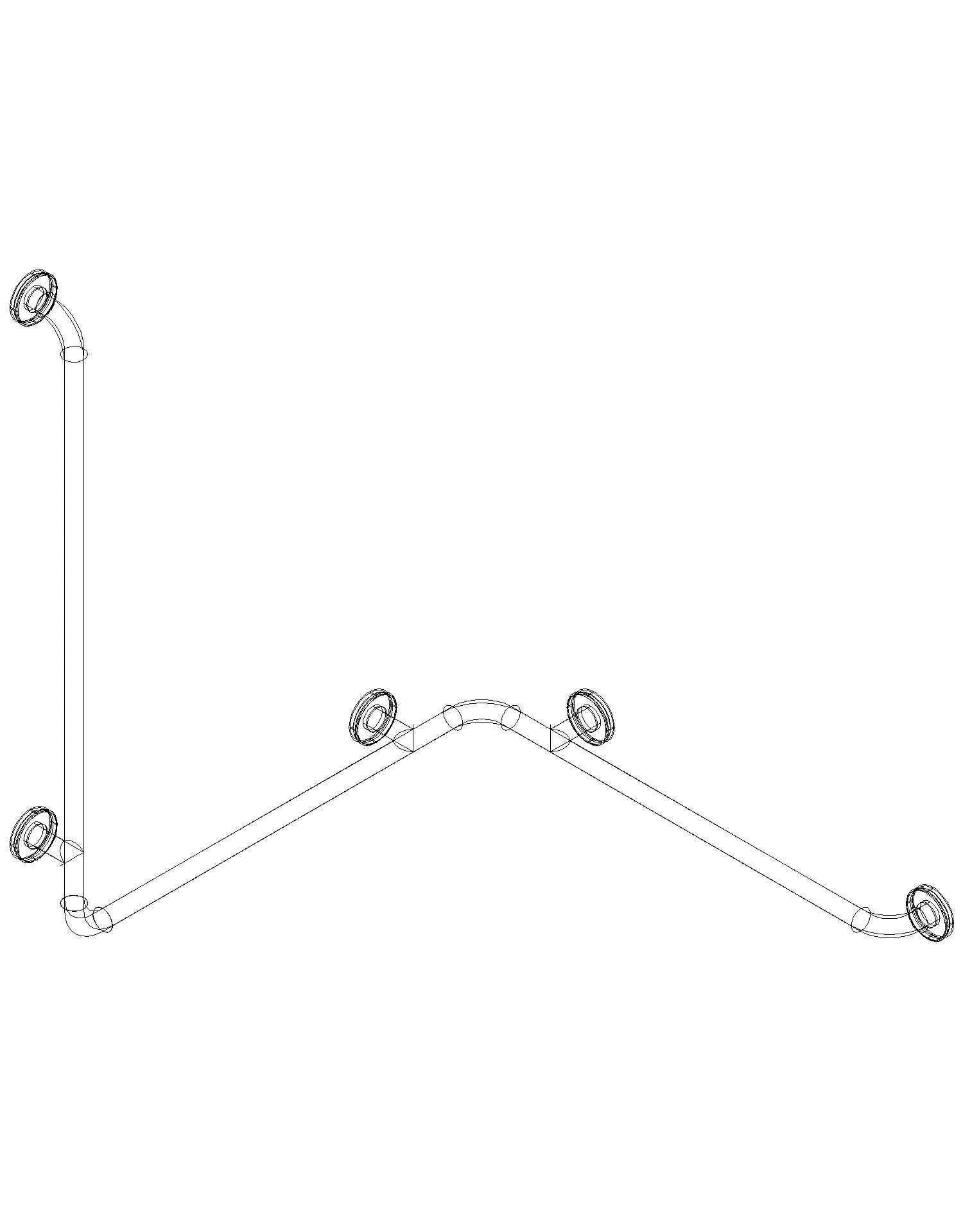 HEWI Dusch-Wannenhdl., matt, d:33, AM1:900, W1/2:762 reinweiß