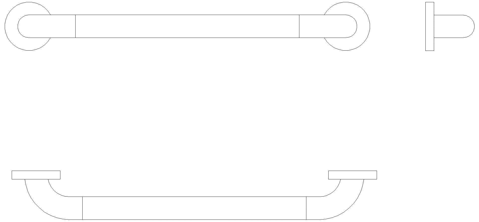 HEWI Haltegriff (USA) Serie 801, matt, AM:18" anthrazgr