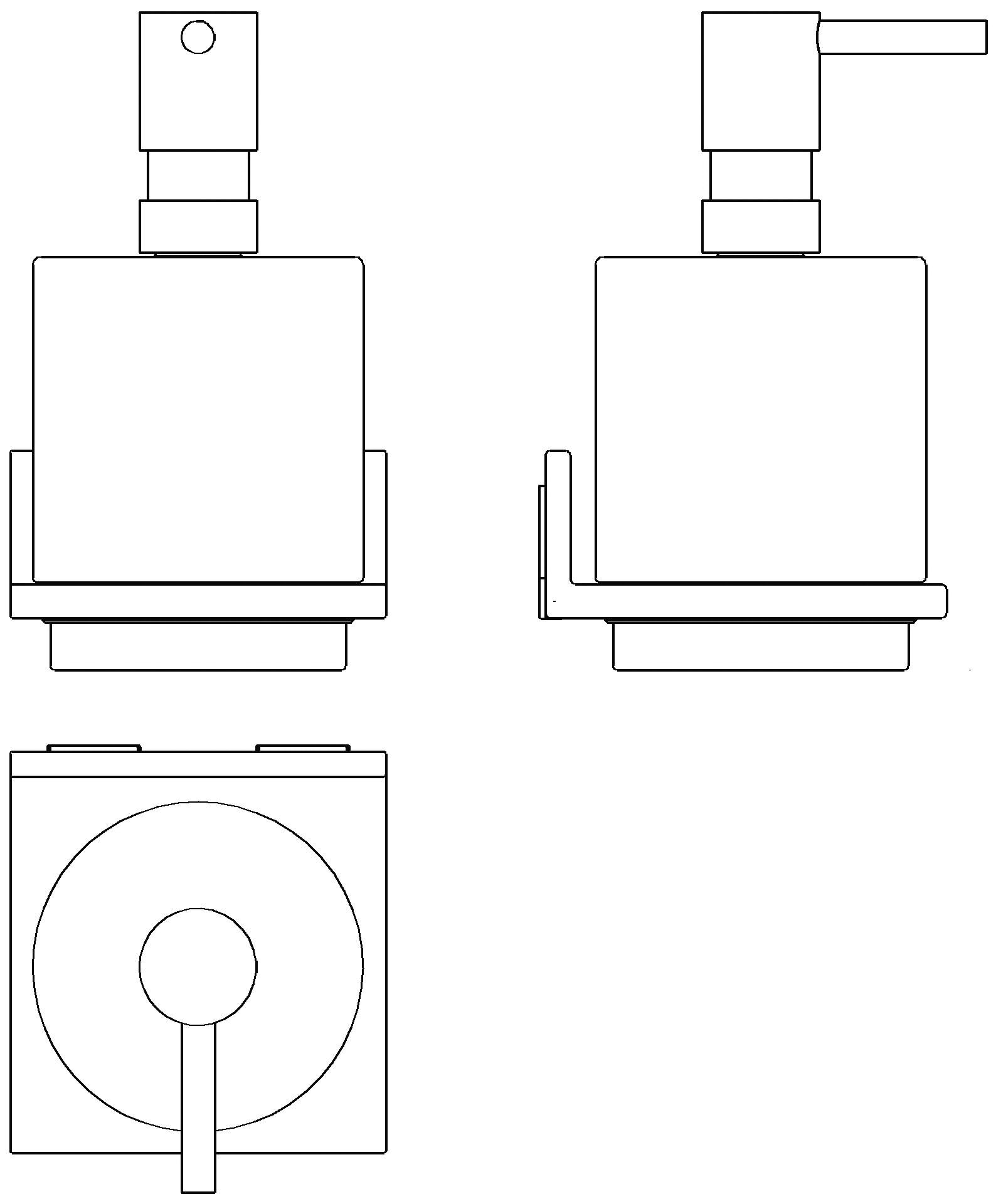 HEWI Seifenspender mit Halter Sys 900 Q, Glasbehälter, chrom