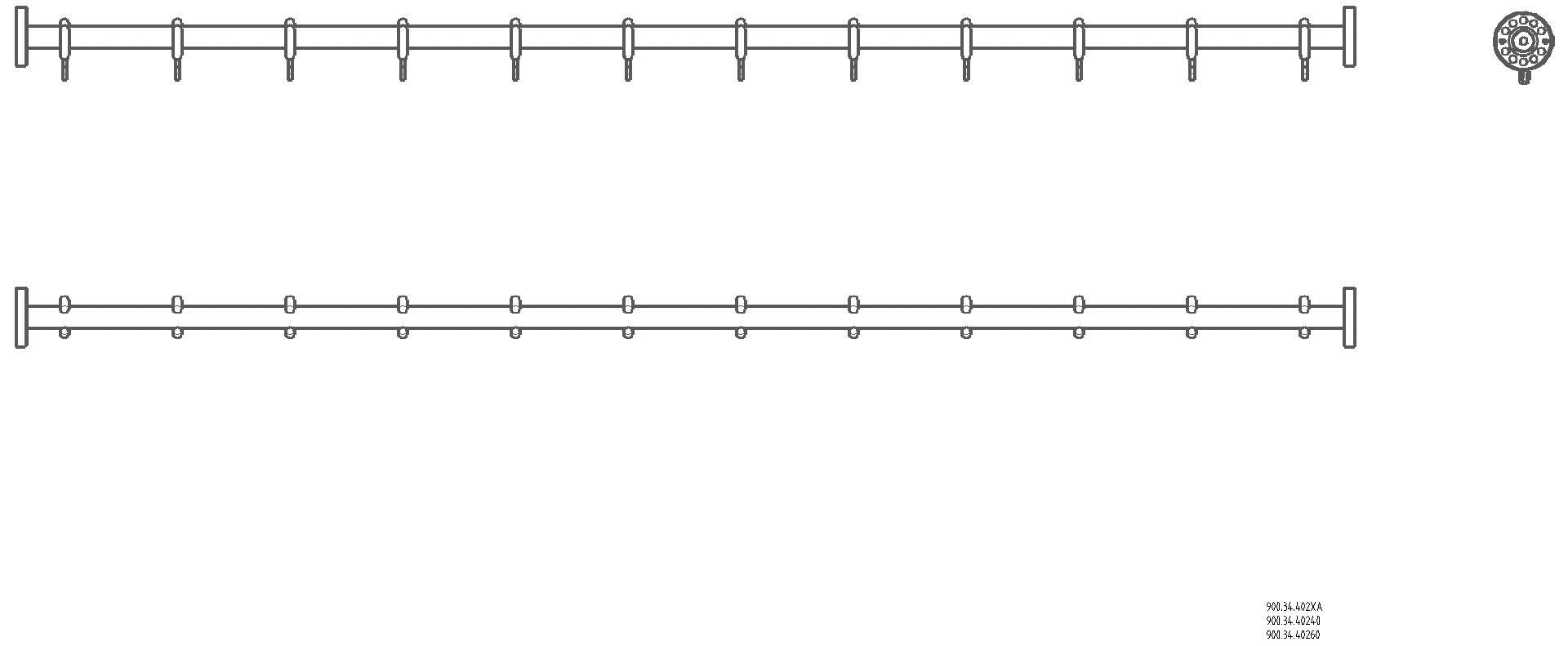 HEWI Vorhangstange, d:25, L=1524mm, chrom