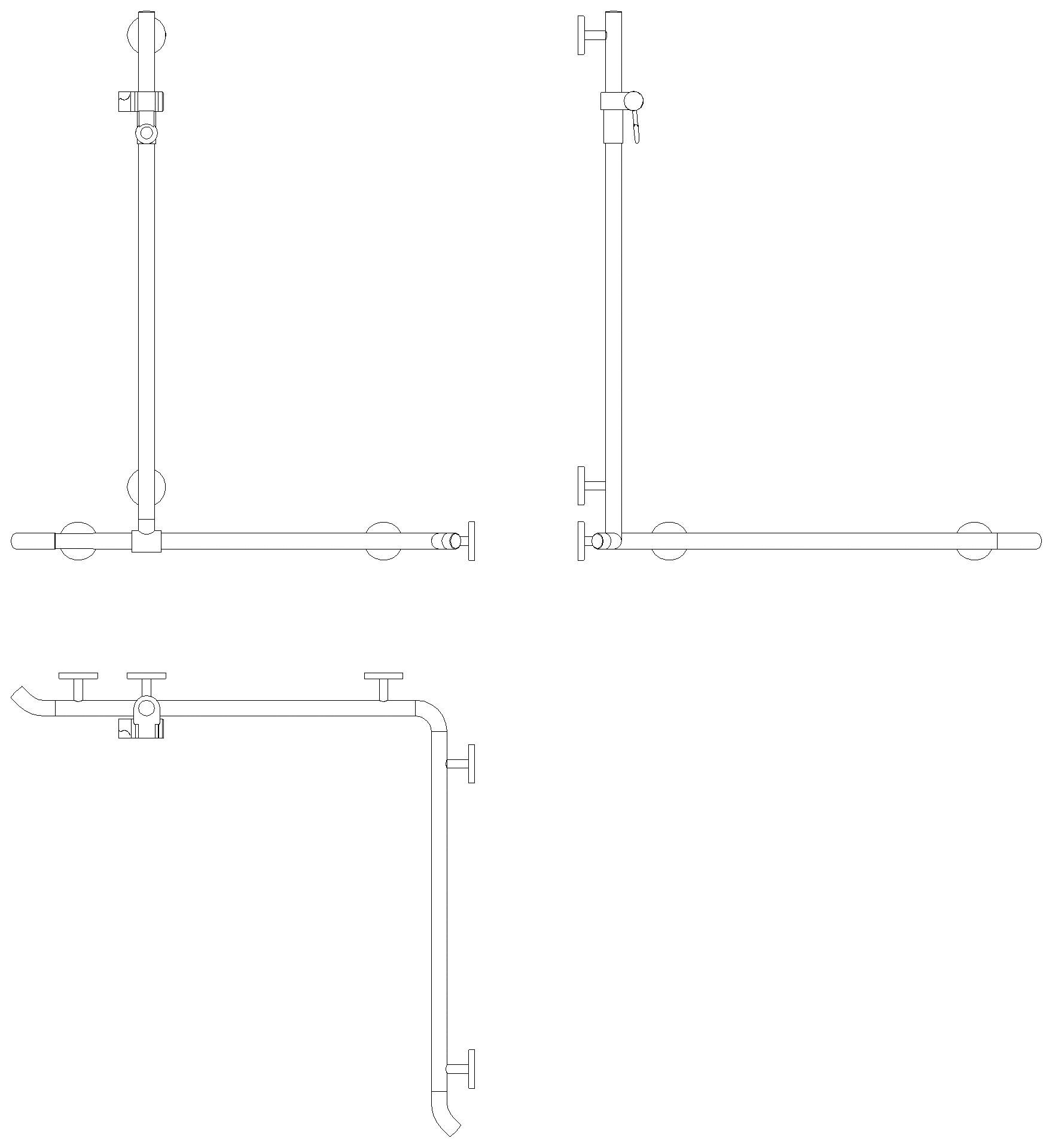 HEWI DUHA m.Br.H.St.,AM1:1100, W1/2:962, signalweiß, Stangen farb. rubinrot