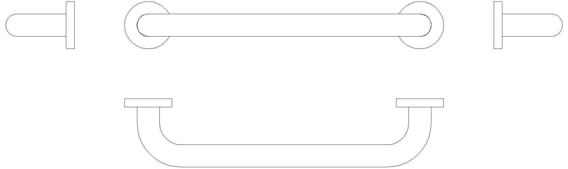 HEWI Haltegriff Ser 801, AM:400mm, Stützlast 300 kg felsgrau