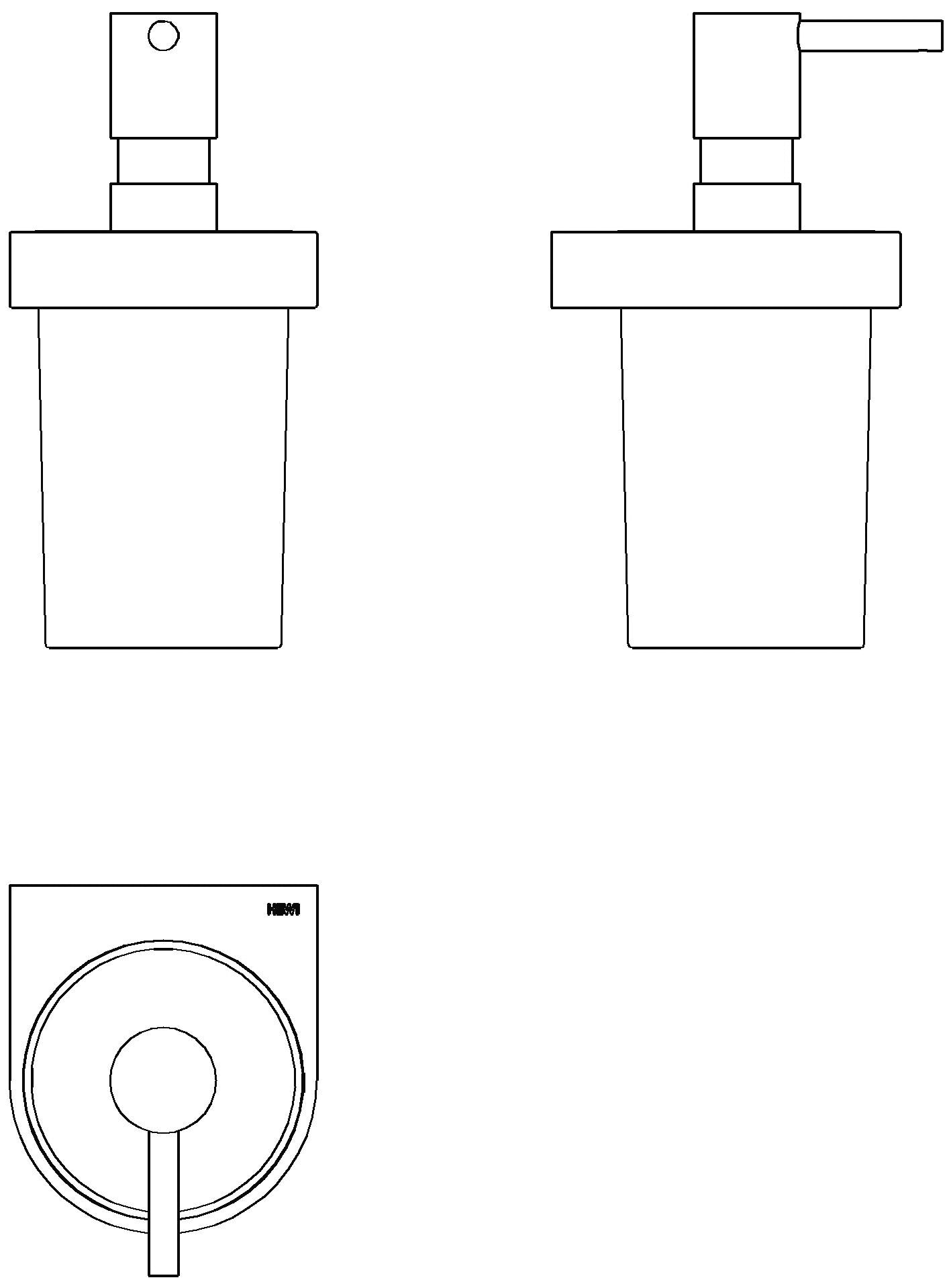HEWI Seifensp. Gl. m. Halter Sys 800, Halter plvb weiß tiefmatt