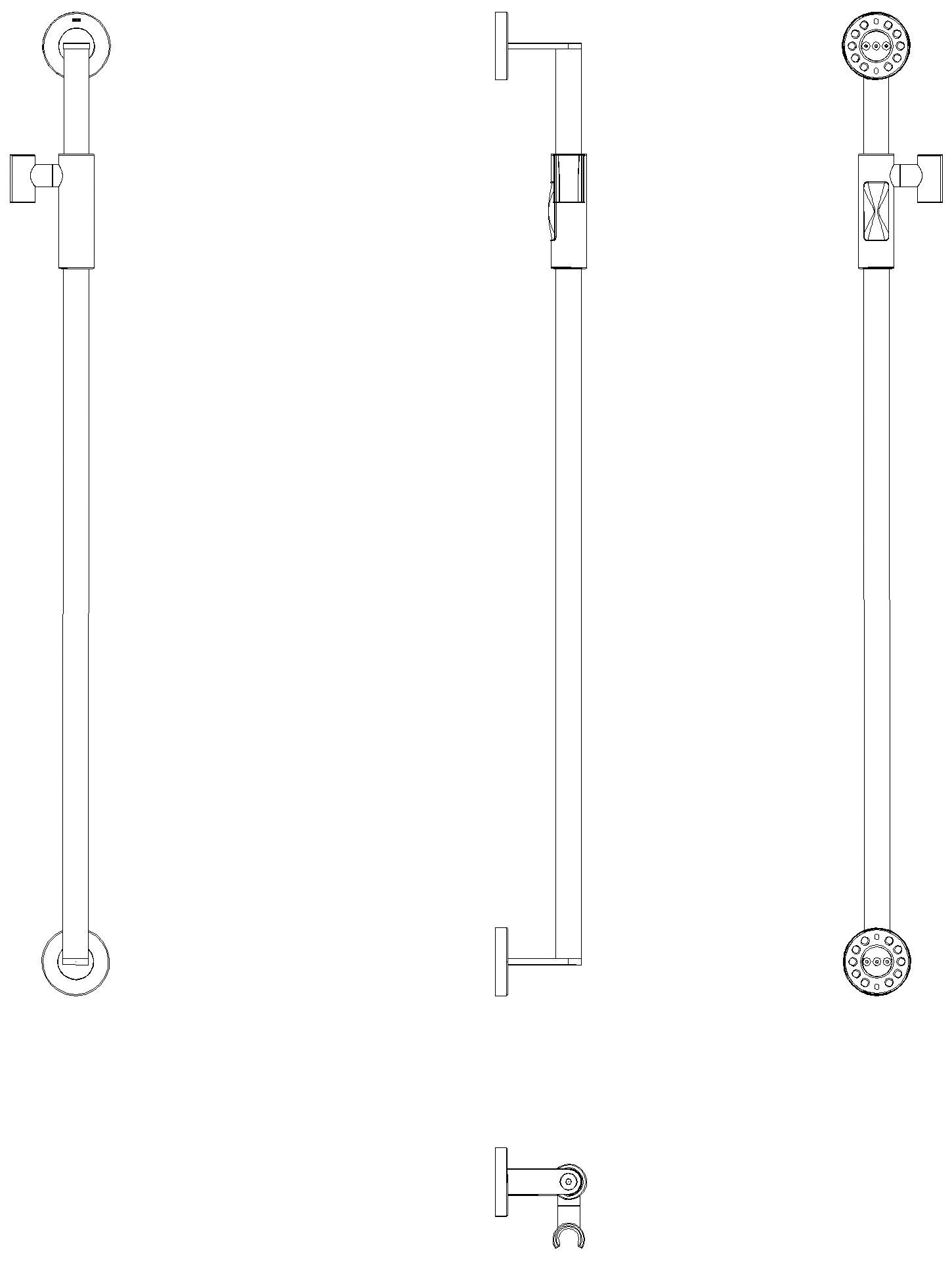 HEWI Brausehalterstange, d:25, L:900, chr, Br.H.magnet.
