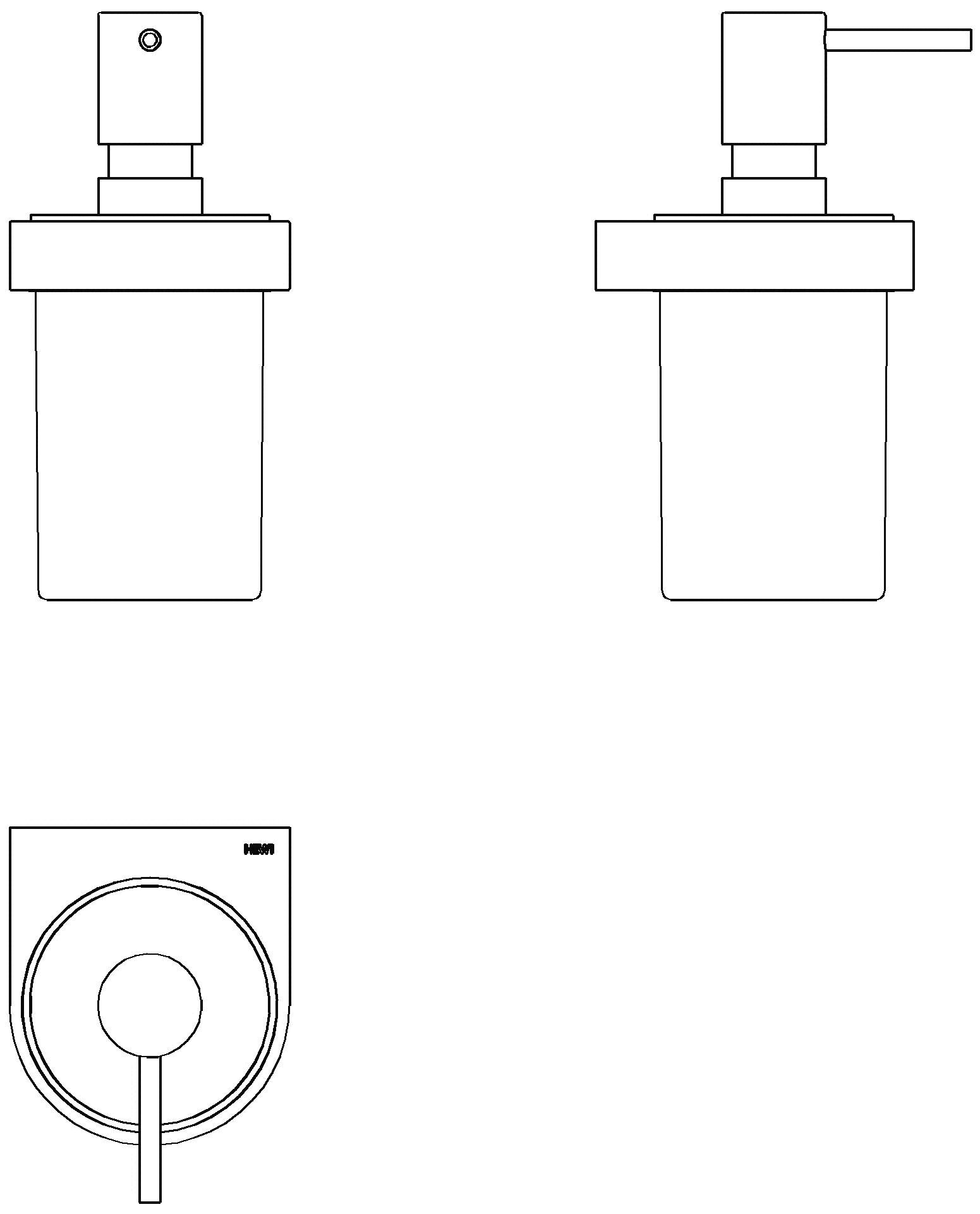 HEWI Seifensp. Kst. m. Halter Sys 800, Halter plvb schw tiefmatt