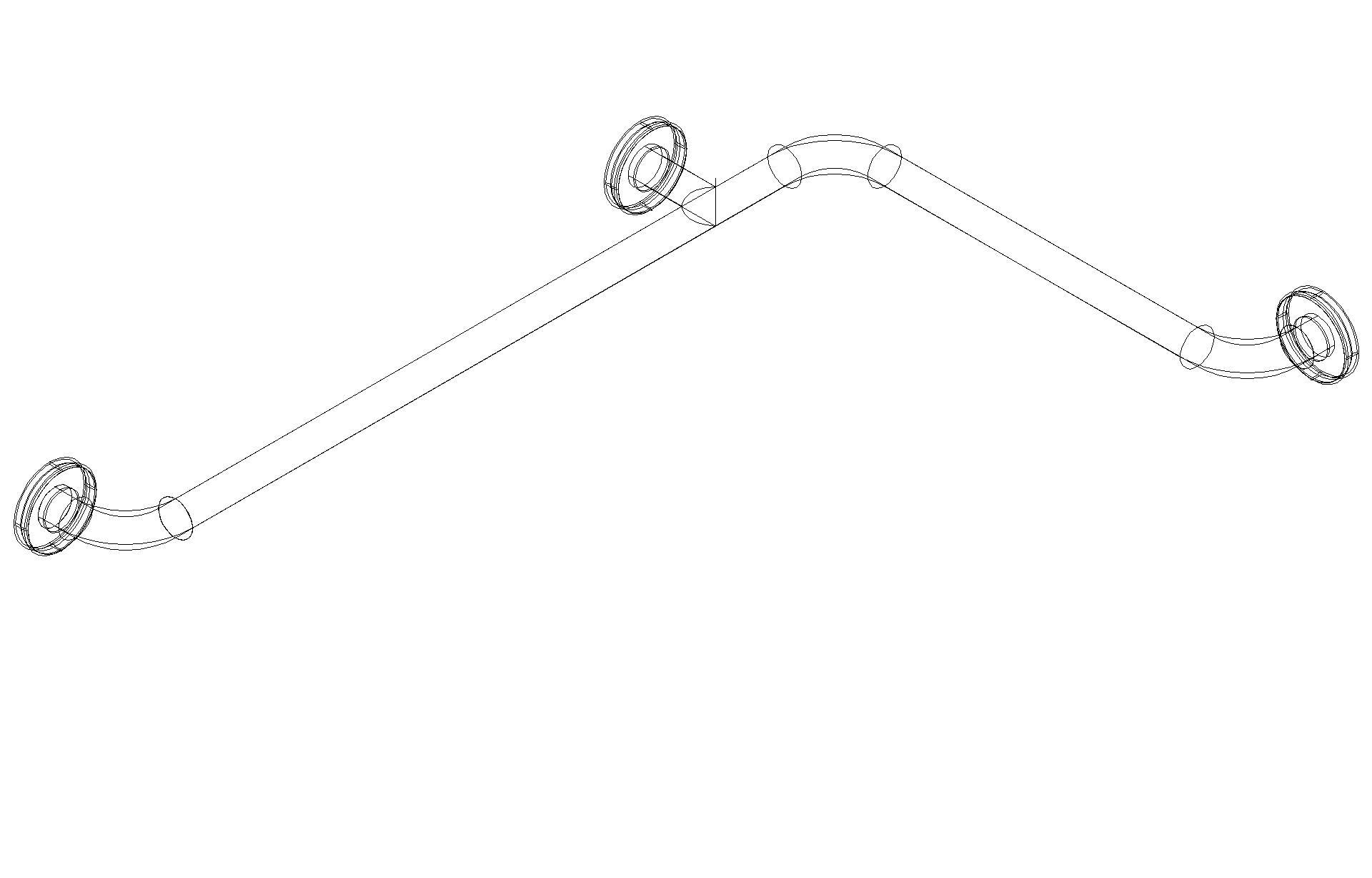 HEWI Dusch-Wannenhdl., matt, d:33, W1:762, W2:474 felsgrau