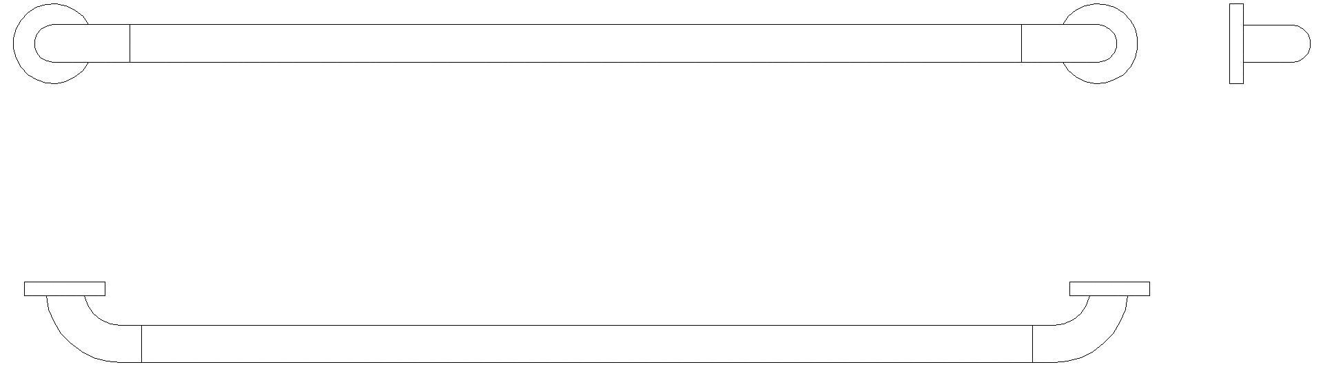 HEWI Haltegriff (USA) Serie 801, matt, AM:36" anthrazgr