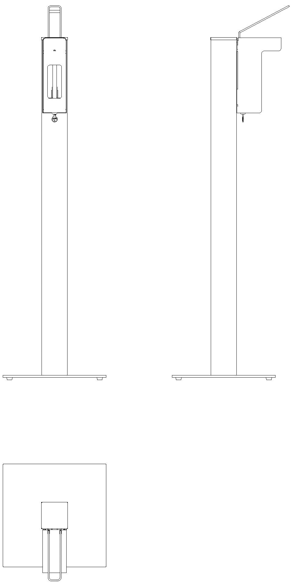 HEWI Desinfektionsspender Säule, Edst., manuell, 1000 ml