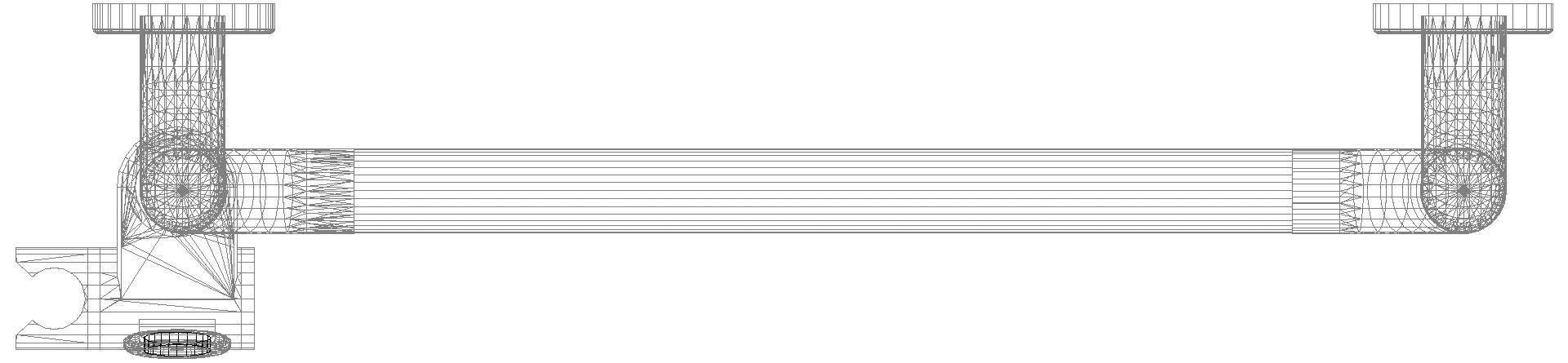HEWI Duschhandlauf U-Form Ser 801, d:33, AM1:1100,A2:900,W1:500 reinweiß