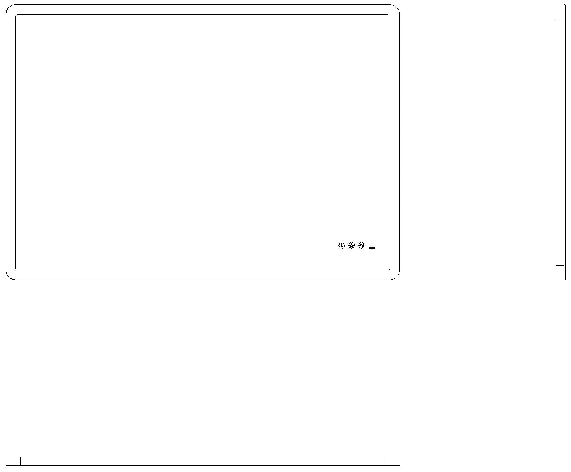 HEWI LED Lichtspiegel, 700 x 1000mm, horizontal