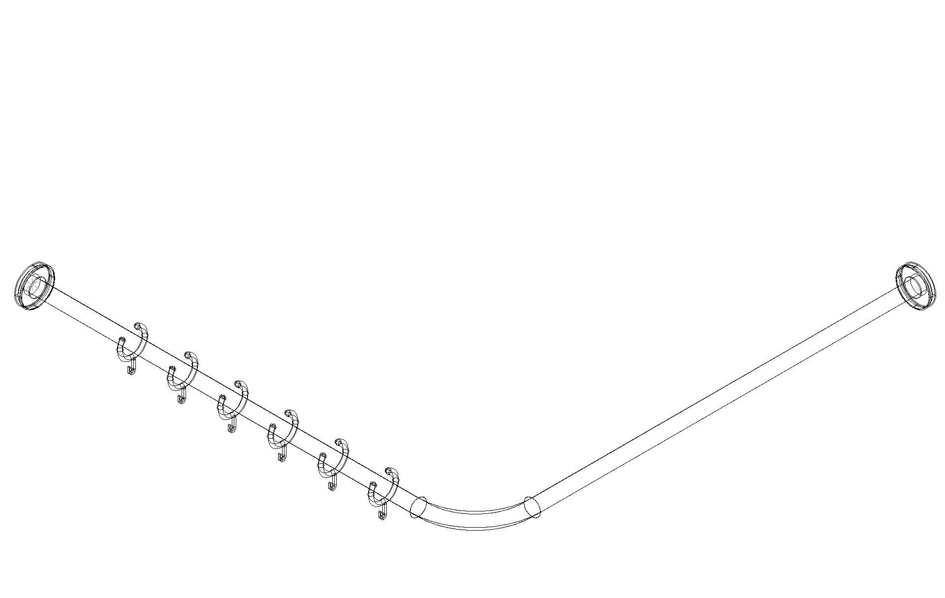 HEWI VH-Stange Ser 801,A1/2:883,kürzb, 18 Ringe lichtgrau