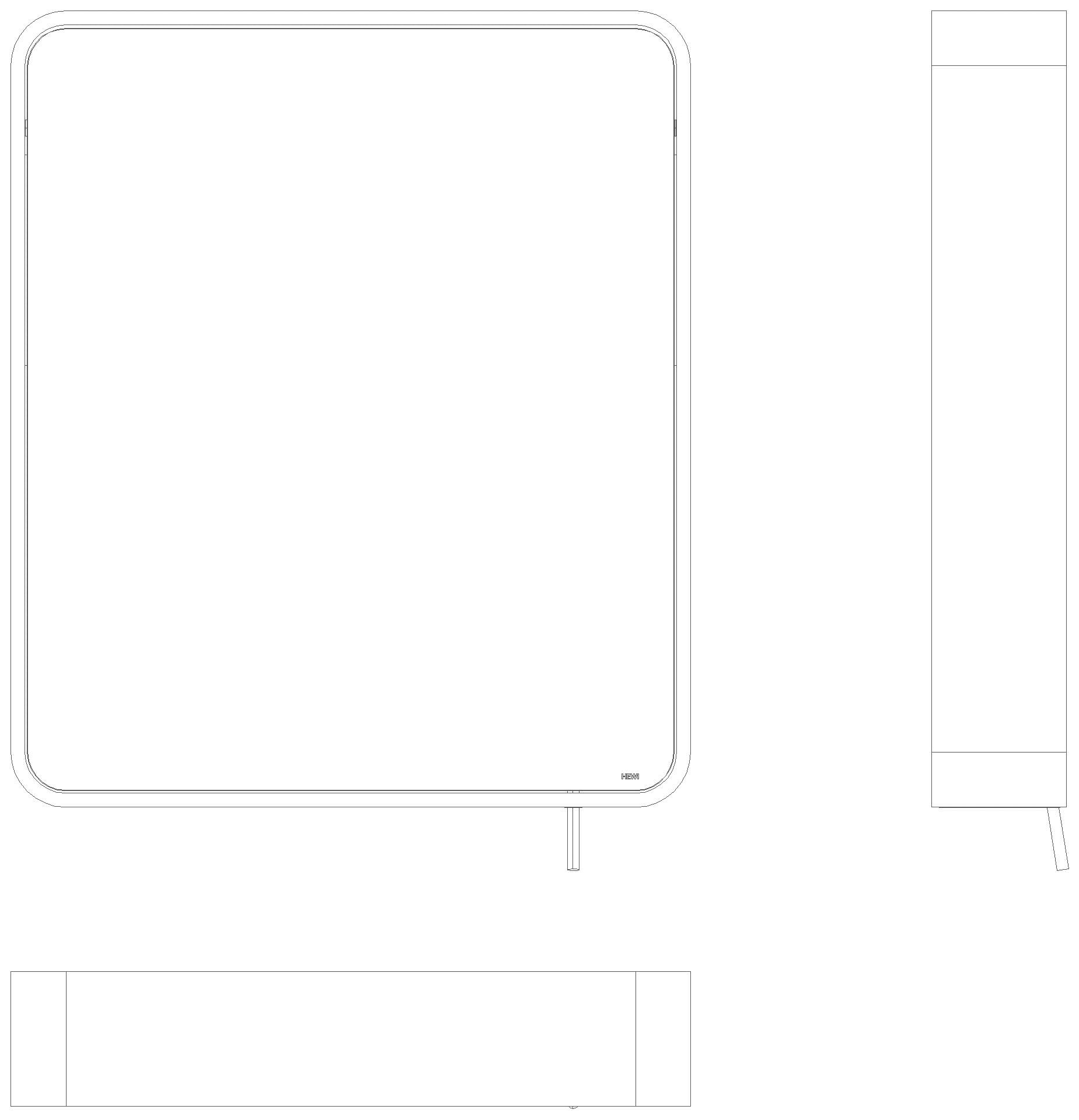 HEWI Kippspiegel S 800, pulverbeschichtet schw tma