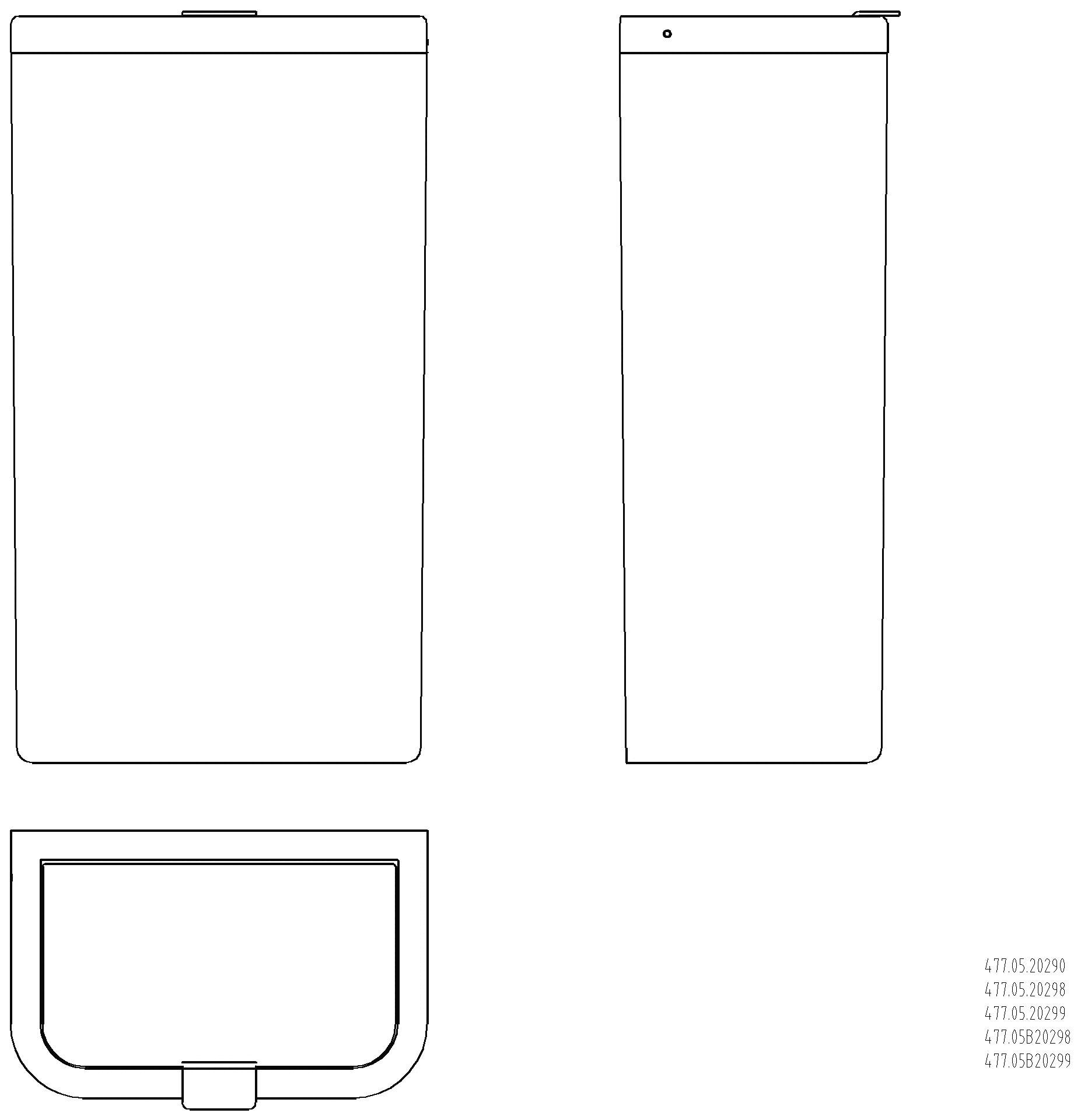 HEWI Papierabfallbehälter 25 l EM Deckel Korpus Fb 99, Rahmen matt lichtgrau