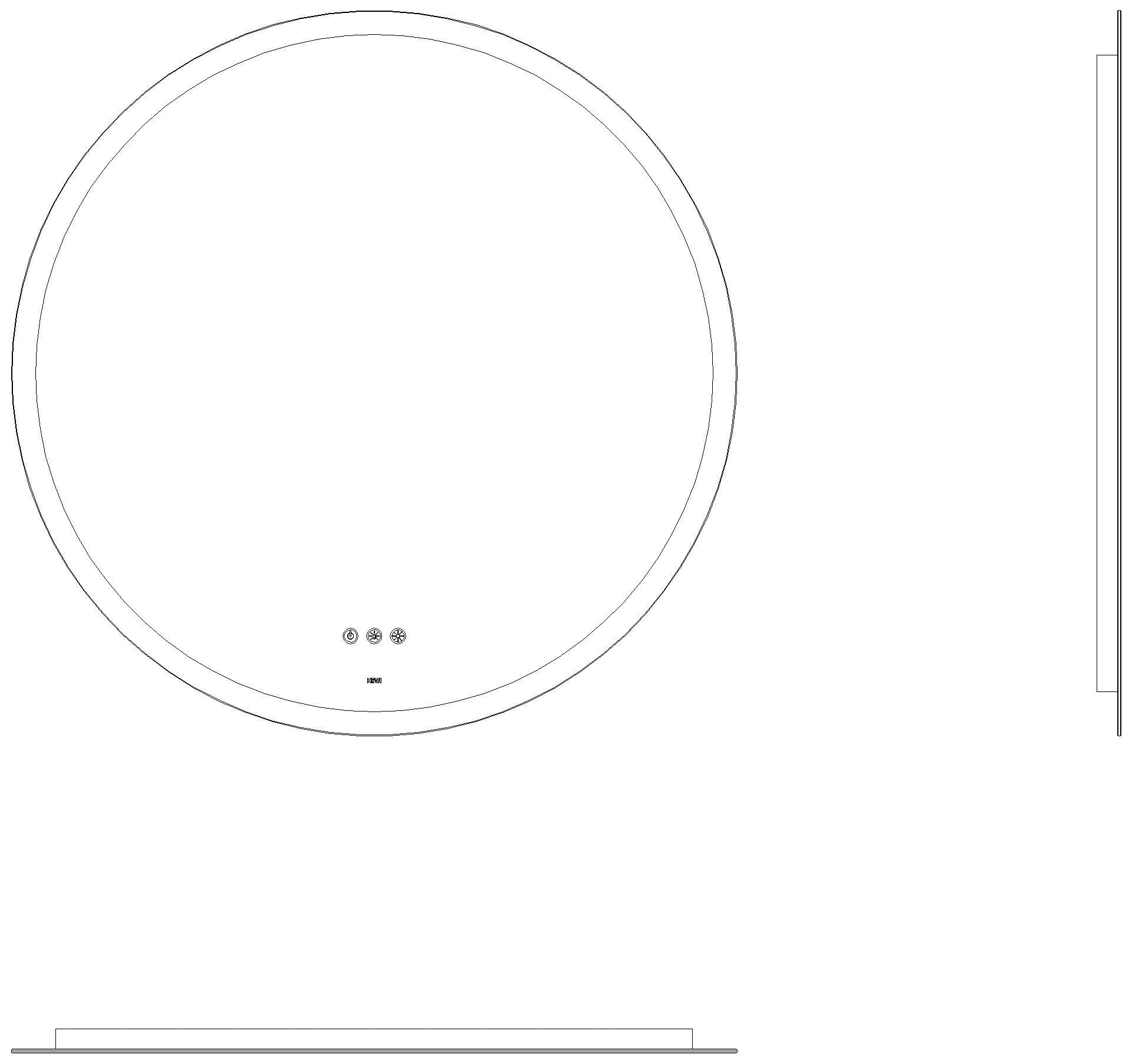 HEWI LED Lichtspiegel, 750 mm, rund