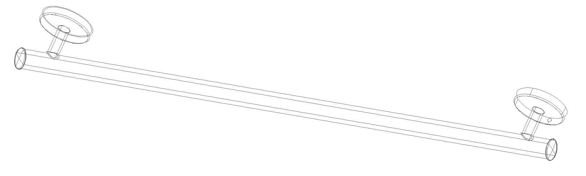 HEWI Haltegriff, L:900mm, d:33mm, Kst., unifarben signalweiß