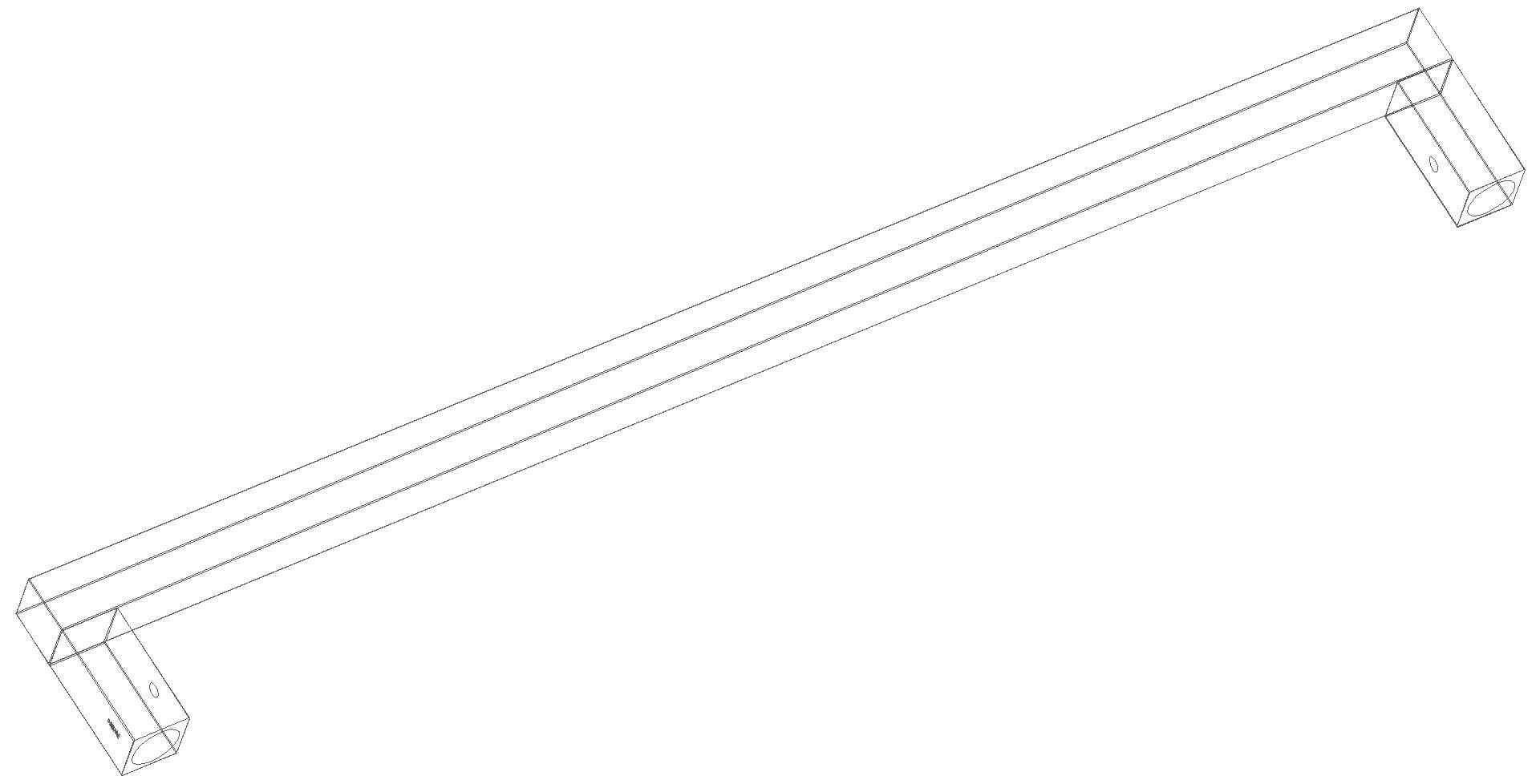 HEWI Badetuchhalter Sys 100, chrom, AM:600mm, T:79mm