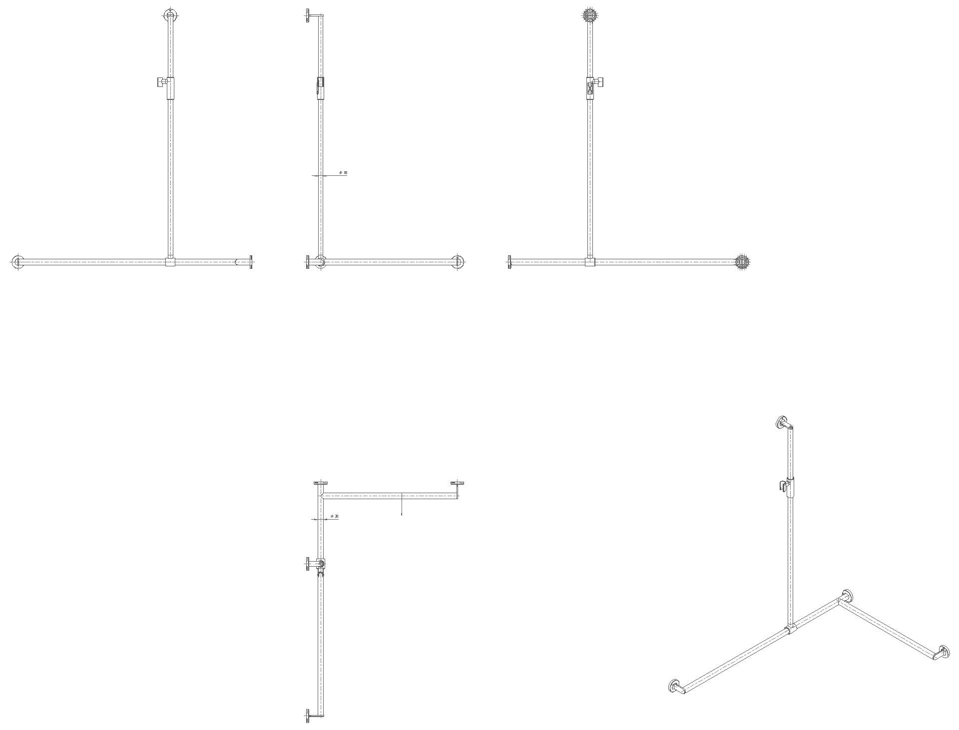 HEWI DUHA,d:25/30,A1:1250,W1:1185,W2:765 re, plvb, Br.H.mag. weiß tiefmatt