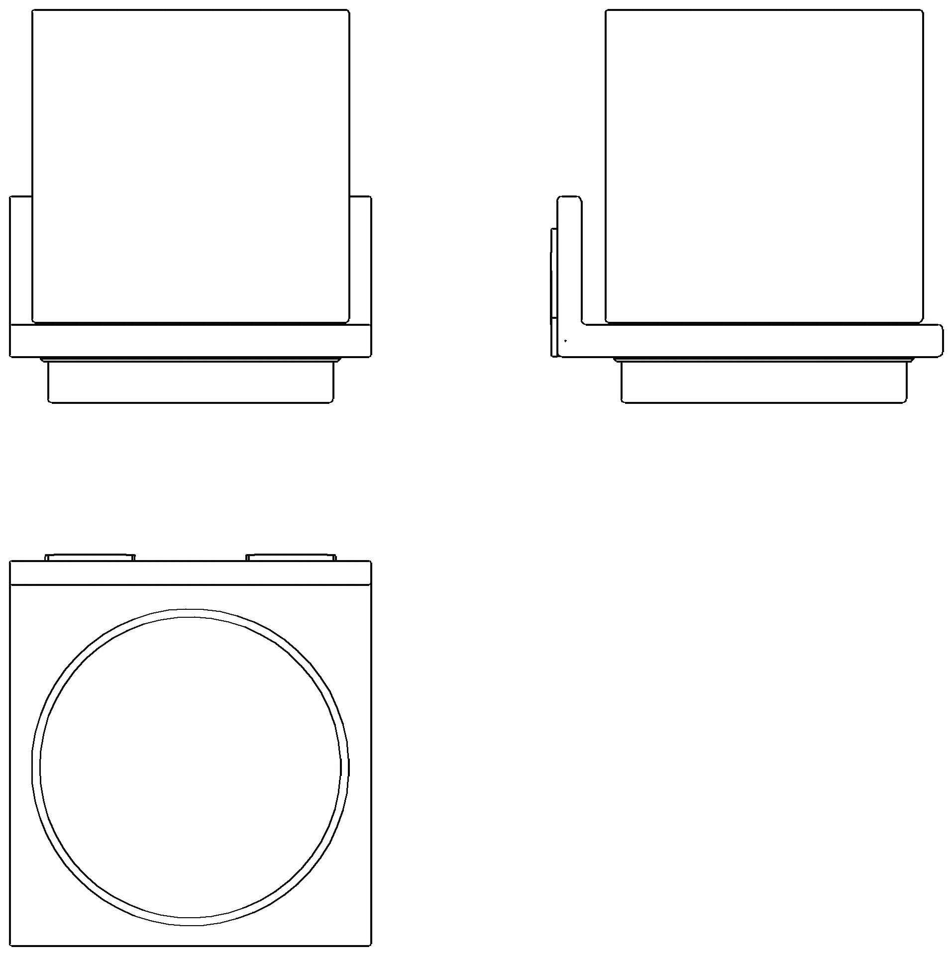 HEWI Glasbecher mit Halter Sys 900 Q, plvb dgrau tma
