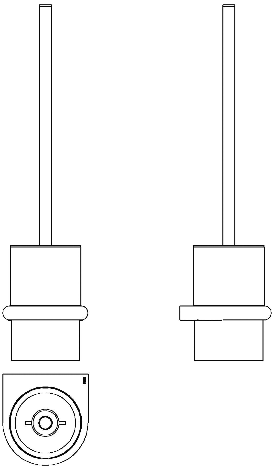 HEWI WC-Bürstengarnitur Ser 480, Halter PVD,Kst.eins messing glzd