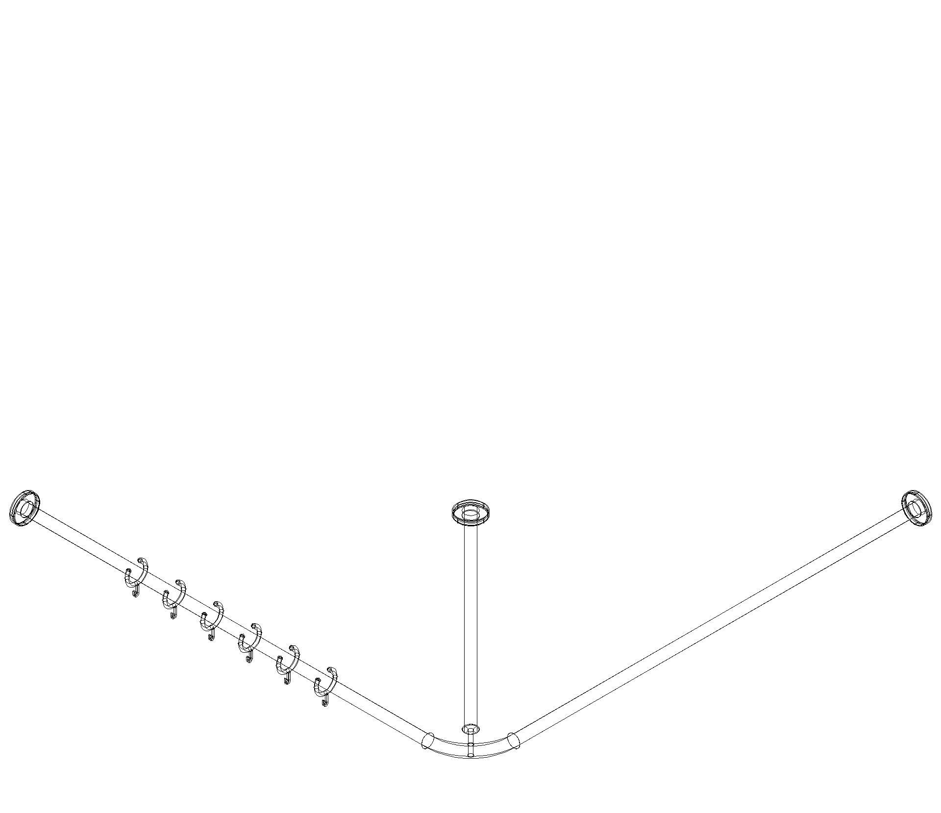 HEWI VH-Stange Ser 801,A1/2:1183,kürzb, 24 Ringe signalweiß
